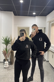 Couple Teddy Hoodie mit Initiale
